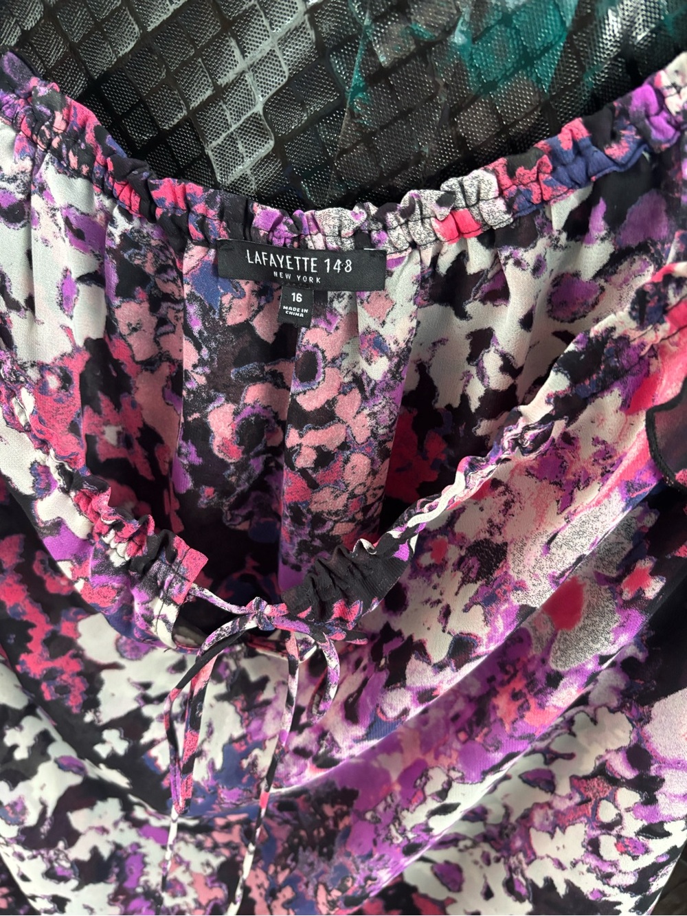 Lafayette 148 New York Pink & Purple Floral Spaghetti Strap Cami - Picture 9 of 10